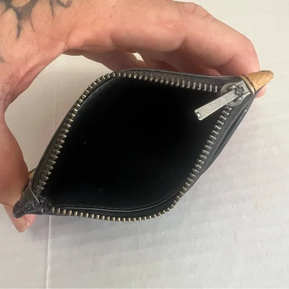 Coach card holder wallet Honey/Black/Red Printed Coated Canvas / Refined Pebble - Picture 3 of 5